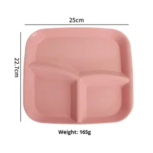 <span class=keywords><strong>Assiette</strong></span> carrée <span class=keywords><strong>jetable</strong></span> à trois compartiments en paille de blé, plateau <span class=keywords><strong>compartiment</strong></span>é pour restauration rapide, plat pour école maternelle - Product Image 6