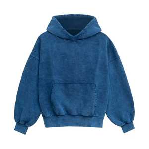 Sudadera con Capucha para Hombre, Tejido French Terry Grueso, Ecológica y Transpirable, 80% Algodón, 20% Poliéster, Color Azul Otoño, Precios al por Mayor - Product Image 3