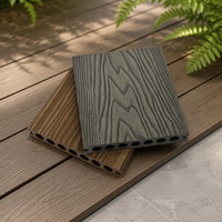 Planches de terrasse en WPC modernes et durables, revêtement composite imperméable, finition grain de bois brossé pour patio, balcon, jardin
