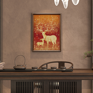 Décoration Murale Artisanale Premium : Tableau Élégant en Laiton et Bois, Motif Cerf et Fleurs, Idéal Cadeau d'Adieu, Art Moderne pour un Voyage Favorable - Product Image 3
