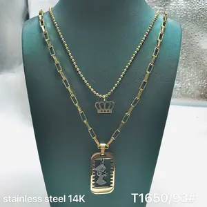Xuping ювелирные изделия из новой нержавеющей стали и 14K материалов с различным дизайном персонализированные серьги ожерелье браслет