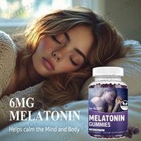 Gummies de mélatonine véganes à marque privée Amaz OEM, complément de sommeil au goût naturel, gummies pour un sommeil rapide pour adultes