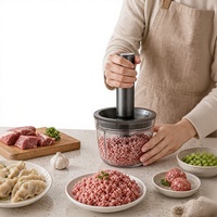 Machine à hacher la viande électrique portable, hachoir à viande avec bol en verre, 3400 tr/min, mini robot culinaire, appareil de cuisine
