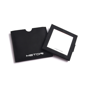 Square Black Luxury Silver Stamping Custom Logo Personalized Foldable Wallet Pouch Hand Held Portable Pocket Mirror - Product Image 3