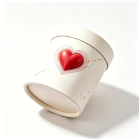 Boîte cadeau en tube de papier rond personnalisé, motif cœur, emballage cylindrique pour la Saint-Valentin, cosmétiques, parfums, bijoux, cadeaux