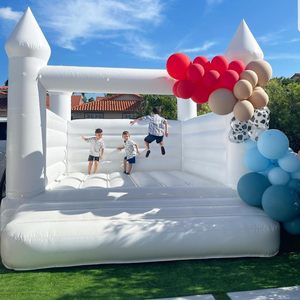 Château gonflable blanc pour fêtes en plein air, mariage, château gonflable avec toboggan pour locations de châteaux gonflables - Product Image 4