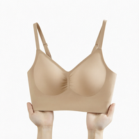 Soutien-gorge d'allaitement sans couture haut de gamme pour femme, col en V, dos en U, bretelles réglables, bonnets en forme de goutte, doux pour la peau, étiquette personnalisée