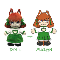 Peluche personnalisée de fille chat anime, conception OEM ODM, personnage de dessin animé, peluche douce pour collection ou cadeau