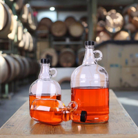 Botol Kaca Bulat Grosir dengan Tutup Sekrup dan Pegangan, Kapasitas 50-2500ml untuk Anggur dan Minuman Keras, Ukuran Leher 15mm untuk Tequila dan Diffuser