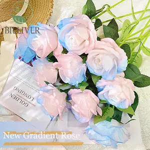 Оптовая Продажа шелковый букет цветов навсегда роза искусственная вечная роза для свадебного украшения