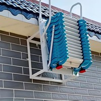 Échelle de grenier murale rétractable en aluminium robuste et moderne, 12 marches, charge maximale de 300 kg, avec verrouillage manuel pour utilisation en intérieur
