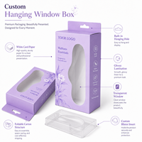 Boîte en papier personnalisée à faible coût avec fenêtre pour l'emballage de produits vibrants pour adultes, avec trous de suspension intégrés et impression couleur