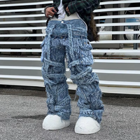 Jean en denim DiZNEW, mode européenne et américaine, bleu, grande taille, pantalon pour hommes