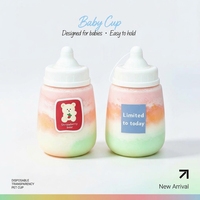 Fournisseur de services tout-en-un, biberon pour bébé en PET de 350 ml avec bouchon en PP, tétine en forme de U jetable, pour les angles inférieurs à 60 degrés °