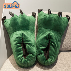 Calde <span class=keywords><strong>Pantofole</strong></span> in Peluche a Forma di Zampa di Animale Stile Cartone Animato da <span class=keywords><strong>Donna</strong></span> e da Uomo Ciabatte da Casa per Interni - Product Image 3