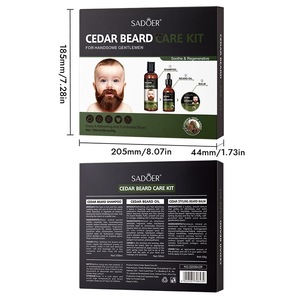 SADOER Kit per la Cura della Barba al Cedro 3pz 100ml 50ml 50g Set Shampoo Olio Balsamo per Barba per Gentiluomini Eleganti Nutre Idrata Favorisce la Crescita - Product Image 4