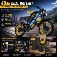 Bicicleta Eléctrica COSWHEEL GT20 PRO 3000W Pico 160Nm, Batería de 48V 40Ah, Autonomía de 233km, Frenos Hidráulicos, Bicicleta Eléctrica Todoterreno para Adultos