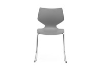 Chaise d'invité empilable en polypropylène avec base chromée pour salle de réunion, formation, école