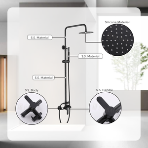 Sistem <span class=keywords><strong>Shower</strong></span> Hujan Dinding Modern dari Baja Anti Karat 2 Fungsi Air Panas Dingin Set <span class=keywords><strong>Shower</strong></span> Kamar Mandi - Product Image 3