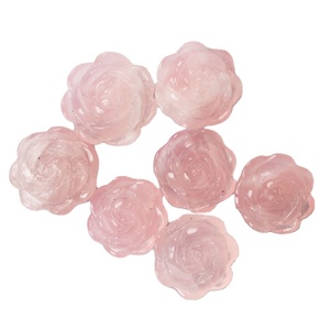 Commercio all'ingrosso Naturale Della Pietra Preziosa Scultura Rosa Quarzo Rosa A Forma di Fiore di Pietra <span class=keywords><strong>per</strong></span> il Regalo - Product Image 3