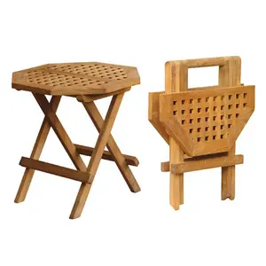 Hoge Kwaliteit Duurzaam Modern Teak Hout Draagbare Opvouwbare Eettafel Achthoekig Gebruik Buitenshuis Voor Picknicks <span class=keywords><strong>Patio</strong></span> Hotel Villa - Product Image 1