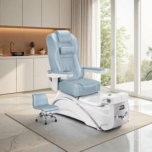 Fauteuil de pédicure électrique moderne de luxe avec fonction de massage et bassin LED pour les pieds, pliable et écologique, idéal pour salon de beauté et institut de manucure - Product Image 3