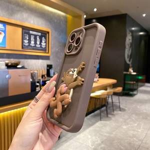 Running Cat Swivel Leg <span class=keywords><strong>Funda</strong></span> de silicona para teléfono móvil para <span class=keywords><strong>iPhone</strong></span> 16 15 14 13 12 <span class=keywords><strong>11</strong></span> Pro Max Ratón de dibujos animados Linda contraportada a prueba de golpes - Product Image 5