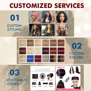 Perruque frontale en dentelle transparente 13x4 en gros pour <span class=keywords><strong>femmes</strong></span>, couleur vert, bleu, rose, rouge, cheveux humains brésiliens bruts pré-épilés - Product Image 4