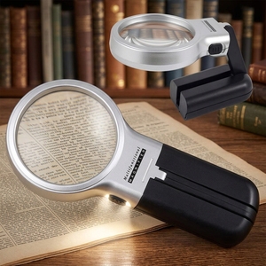 <span class=keywords><strong>Loupe</strong></span> pliable <span class=keywords><strong>à</strong></span> LED avec lentille acrylique 2X 4X, <span class=keywords><strong>loupe</strong></span> mains libres sur support, outil de lecture et de broderie portable pour bureau - Product Image 1