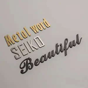 Personalizzato 3d in metallo lettere e numeri specchio oro in acciaio inox segno lettera per la pubblicità
