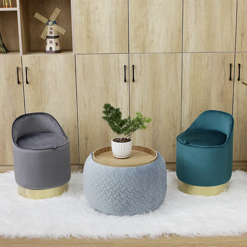 Ball Shape Storage Ottoman with Tray Tree design sense of modern furniture living room side table