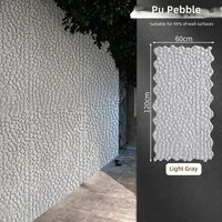 Panneau mural 3D en PU imitation pavés, revêtement léger en pierre de galet simulée pour la décoration extérieure et intérieure des hôtels