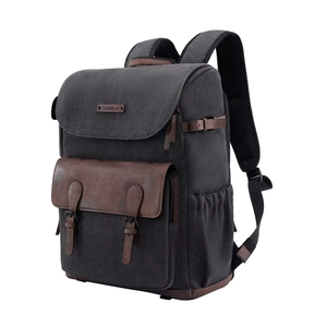 Sac à dos pour appareil photo rétro à double bandoulière, compartiment supérieur et inférieur, grande capacité, résistant à l'eau, sac professionnel - Product Image 2