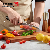 Couteau de cuisine professionnel haut de gamme en acier Damas cuivré à 37 couches, couteau de chef japonais en acier inoxydable à haute teneur en carbone, couteau utilitaire et trancheur