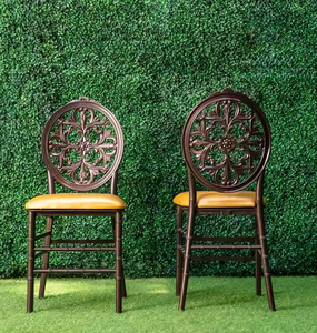 Silla de comedor de plástico marrón con diseños personalizados y ecológicos modernos, muebles de hotel para restaurante de lujo, Villa de diseño apilable - Product Image 1