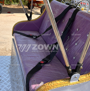Carruaje Eléctrico ZOWN de 4 Ruedas, Adorno Blanco y Dorado, Estilo Europeo, Vehículo para Bodas y Turismo - Product Image 2