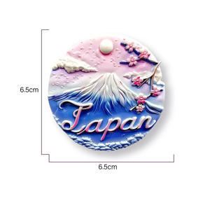 Imán ecológico de la ciudad de Japón, pegamento que cae, Deco, artesanía de madera tridimensional para refrigerador, artesanía de resina conmemorativa turística - Product Image 4