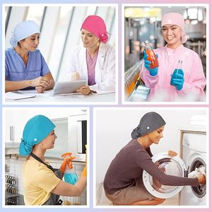 Gorros Quirúrgicos para Mujer, Gorro de Enfermera con Soporte Funcional para Cola de Caballo para Cabello Largo, con Forro de Satén o sin Forro, Regalo Promocional - Product Image 4