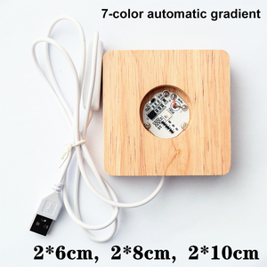 حامل عرض بإضاءة ليد مربع خشبي 8-6 مع مصابيح ليد دافئة للمصباح الليلي الذي تصنعه بنفسك من راتنج الكرة الكريستالية - Product Image 3