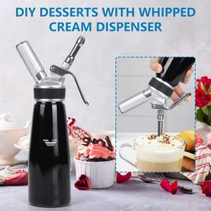 Distributeur de crème en aluminium écologique 250 ml (9 oz) avec poignée en silicone – Outil à dessert très prisé – Idéal comme cadeau pour amis - Product Image 4