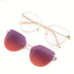 Gafas de Moda con Marco Metálico Estilo Ojo de Gato, Anti Luz Azul, con Lentes de Sol Magnéticas Polarizadas 2 en 1 - Product Image 2