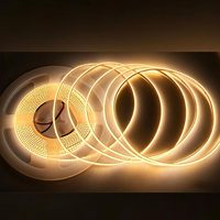 Tira de Luz LED COB Ultra Flexible, Cinta LED Blanca Cálida sin Costuras para Iluminación de Gabinetes