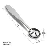 Cuillère doseuse classique mini 10 ml en acier inoxydable 304 de qualité alimentaire, écologique, à long manche, pour matcha, café, thé et pâtisserie