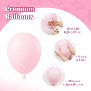 Juego de globos de color rosa claro y blanco, 60 Uds., 12 pulgadas, rosa perla Bebé y globos blancos de confeti para boda, Baby Shower, fiesta de cumpleaños - Product Image 3