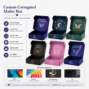 Custom Brand Logo <b>Foldable</b> Aircraft Corrugated Mailer <b>Box</b> For Jewelry Embroidery Craft Gift Packaging Manufacturer Own Factory - Product Image 4