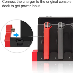 PG-9186 pour Nintendo pour Switch OLED Support de charge <span class=keywords><strong>Dock</strong></span> de chargeur à 4 emplacements pour Joycons Matériau plastique durable - Product Image 2