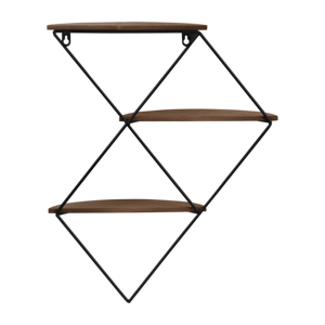 Mensola da parete Diamond con struttura in legno e metallo, organizer a 3 livelli per riporre libri e decorazioni per la casa - Product Image 5