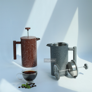 <span class=keywords><strong>Cafetière</strong></span> à piston <span class=keywords><strong>française</strong></span> portable HIGHWIN multi-capacités à double paroi en marbre - Product Image 4