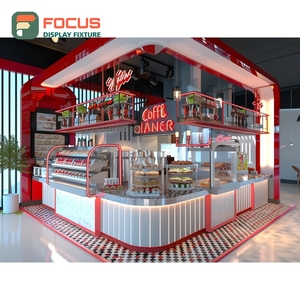 Vitrina Profesional para Café con Frente de Vidrio, Estante para Pastelería, Panel Blanco, Vitrina para Cafetería - Product Image 1