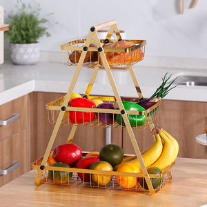 Stackable Hanging Metal Wire Basket Manufacturer's Countertop Organizer <strong>Kitchen</strong> Fruit <strong>Storage</strong> Countertop <strong>Storage</strong> Shelves <strong>Units</strong> - Product Image 5
